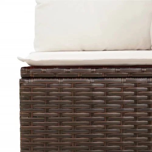  6 részes barna polyrattan kerti ülőgarnitúra párnával