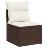  6 részes barna polyrattan kerti ülőgarnitúra párnával