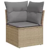  4 részes bézs polyrattan kerti ülőgarnitúra párnákkal