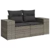  5 részes szürke polyrattan kerti ülőgarnitúra párnákkal