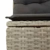  5 részes világosszürke polyrattan kerti ülőgarnitúra párnákkal