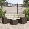  5 részes barna polyrattan kerti ülőgarnitúra párnával