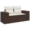 5 részes barna polyrattan kerti ülőgarnitúra párnával