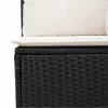  6 részes fekete polyrattan kerti ülőgarnitúra párnákkal