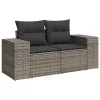  6 részes szürke polyrattan kerti ülőgarnitúra párnákkal