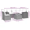  6 részes szürke polyrattan kerti ülőgarnitúra párnákkal