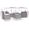  6 részes világosszürke polyrattan kerti ülőgarnitúra párnákkal