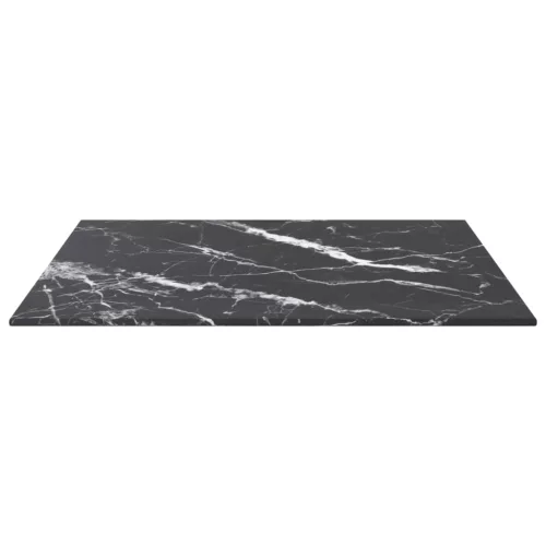  fekete edzett üveg asztallap márványdizájnnal 50 x 50 cm 6 mm