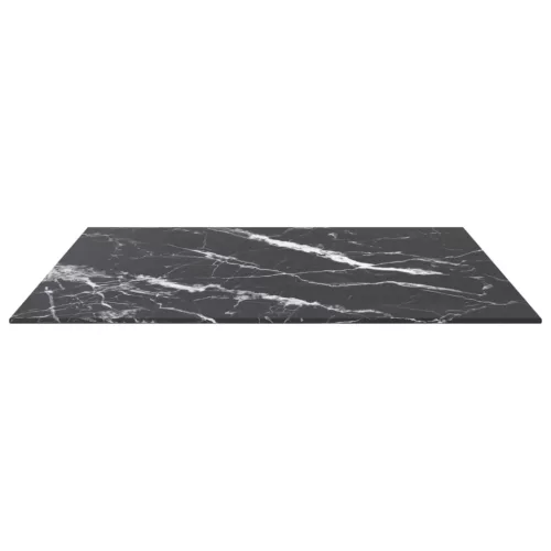  fekete edzett üveg asztallap márványdizájnnal 70 x 70 cm 6 mm