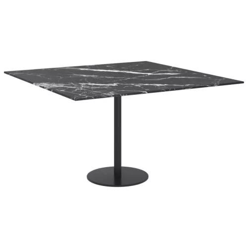  fekete edzett üveg asztallap márványdizájnnal 70 x 70 cm 6 mm