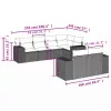  7 részes barna polyrattan kerti ülőgarnitúra párnákkal