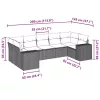  7 részes világosszürke polyrattan kerti ülőgarnitúra párnákkal
