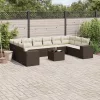 11 részes barna polyrattan kerti ülőgarnitúra párnákkal