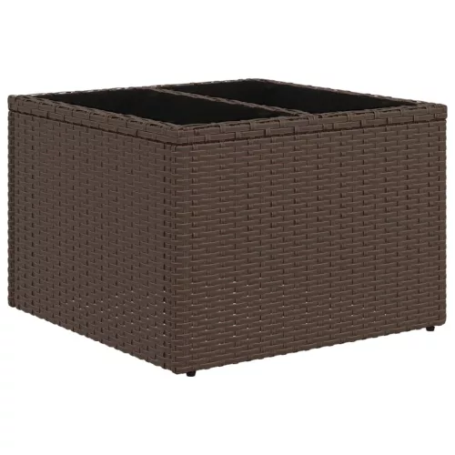  11 részes barna polyrattan kerti ülőgarnitúra párnákkal