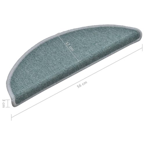  15 db kék lépcsőszőnyeg 56 x 17 x 3 cm