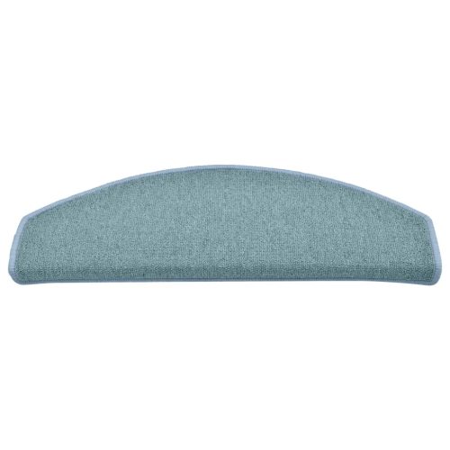  15 db-os lépcsőszőnyegek 65 x 24 x 4 cm, tengerkék, félkör alakú, nagy