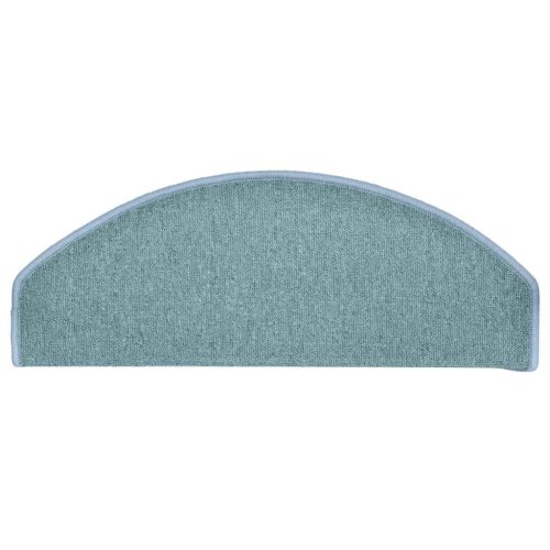  15 db-os lépcsőszőnyegek 65 x 24 x 4 cm, tengerkék, félkör alakú, nagy