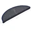  15 db sötétszürke és kék lépcsőszőnyeg 56 x 17 x 3 cm