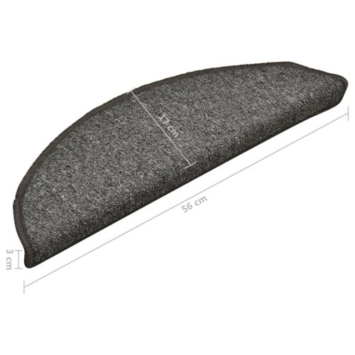  15 db sötétszürke lépcsőszőnyeg 56 x 17 x 3 cm