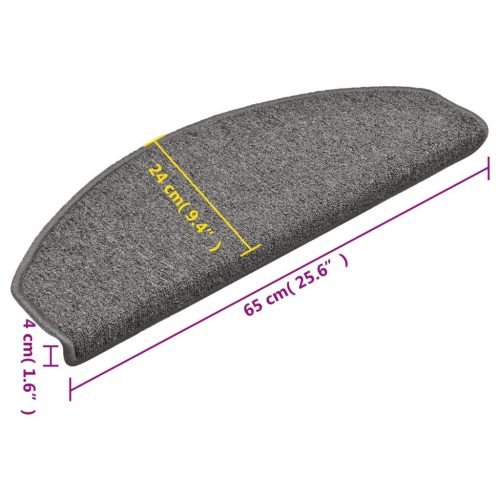  15 db sötétzöld lépcsőszőnyeg 65 x 24 x 4 cm