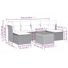  7 részes szürke polyrattan kerti ülőgarnitúra párnákkal