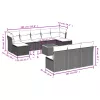  11 részes bézs polyrattan kerti ülőgarnitúra párnákkal