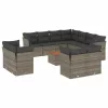  12 részes szürke polyrattan kerti ülőgarnitúra párnákkal