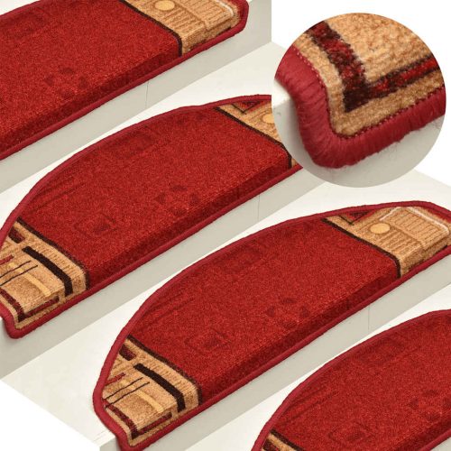  15 db piros öntapadó lépcsőszőnyeg 65 x 21 x 4 cm