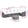  7 részes bézs polyrattan kerti ülőgarnitúra párnákkal