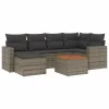  7 részes szürke polyrattan kerti ülőgarnitúra párnákkal