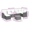  8 részes bézs polyrattan kerti ülőgarnitúra párnával