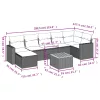  8 részes szürke polyrattan kerti ülőgarnitúra párnákkal