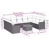  10 részes bézs polyrattan kerti ülőgarnitúra párnával