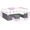  10 részes szürke polyrattan kerti ülőgarnitúra párnákkal