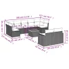  10 részes bézs polyrattan kerti ülőgarnitúra párnával