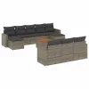  11 részes szürke polyrattan kerti ülőgarnitúra párnákkal