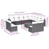  13 részes fekete polyrattan kerti ülőgarnitúra párnákkal