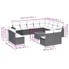  13 részes szürke polyrattan kerti ülőgarnitúra párnákkal