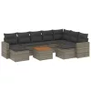  10 részes szürke polyrattan kerti ülőgarnitúra párnákkal