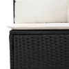  7 részes fekete polyrattan kerti ülőgarnitúra párnával