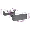  7 részes szürke polyrattan kerti ülőgarnitúra párnákkal