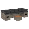  8 részes szürke polyrattan kerti ülőgarnitúra párnákkal