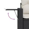  7 részes fekete polyrattan kerti ülőgarnitúra párnával