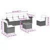  7 részes szürke polyrattan kerti ülőgarnitúra párnákkal