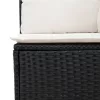  6 részes fekete polyrattan kerti ülőgarnitúra párnákkal