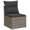  5 részes szürke polyrattan kerti ülőgarnitúra párnákkal