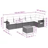  7 részes fekete polyrattan kerti ülőgarnitúra párnával