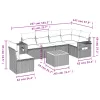  7 részes bézs polyrattan kerti ülőgarnitúra párnákkal