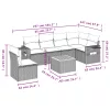  7 részes szürke polyrattan kerti ülőgarnitúra párnákkal