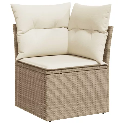  8 részes bézs polyrattan kerti ülőgarnitúra párnával